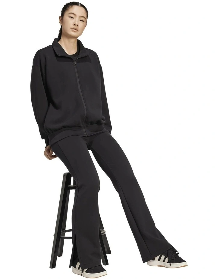 Soft Lux Flared Tracksuit Bottoms in Black image 4