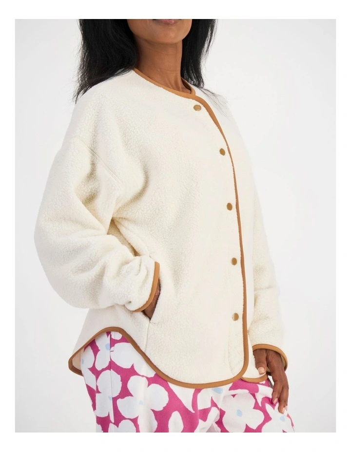 Teddy Fleece Jacket in Vanilla Bean image 4