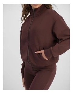 Tech Stretch Zip Jacket in Deepest Berry