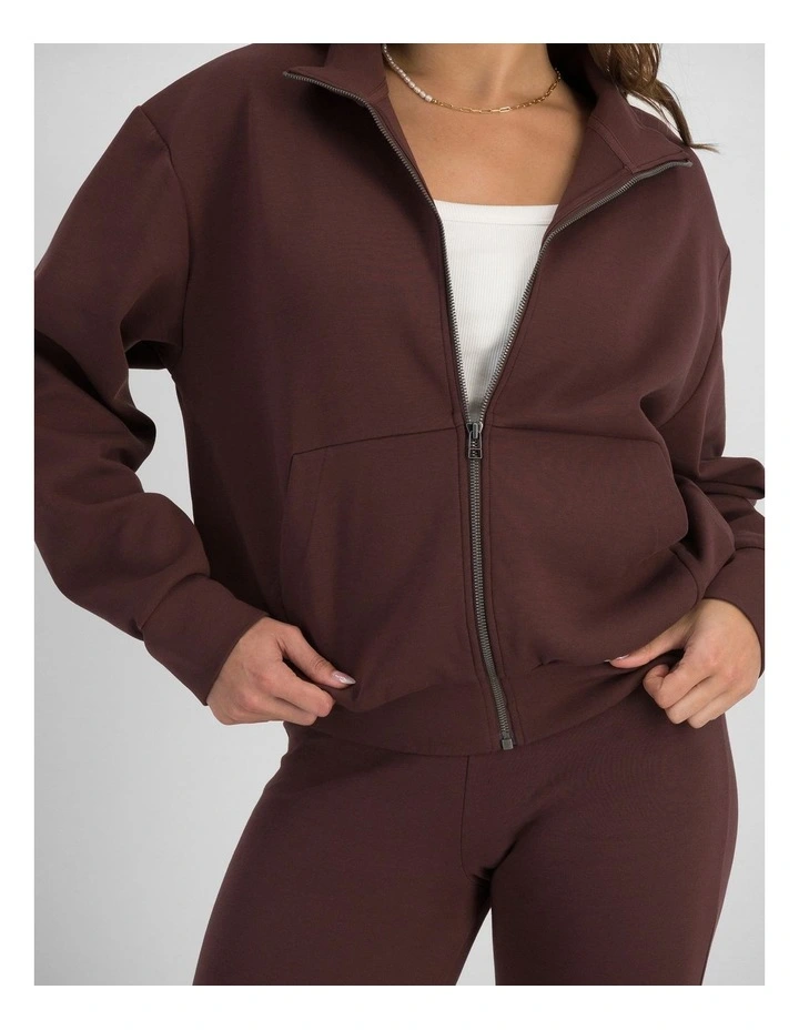 Tech Stretch Zip Jacket in Deepest Berry image 3