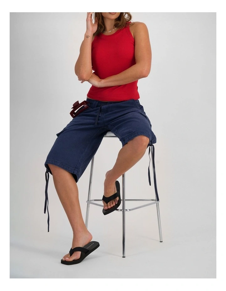 Cotton Rib Bra Tank in Cherry Pepper image 5