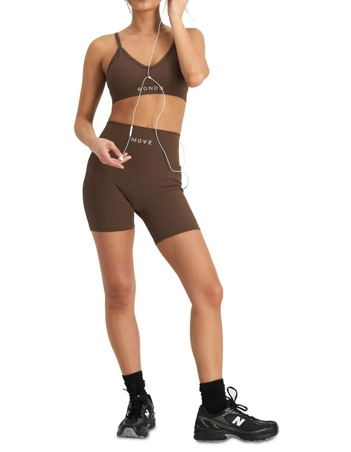 Move Rib Seamless Crop Bra in Espresso Martini image 5