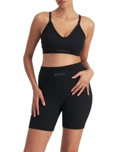 Move Rib Seamless Crop Bra in Black