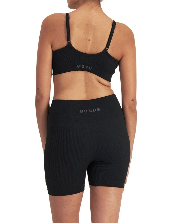 Move Rib Seamless Crop Bra in Black image 2
