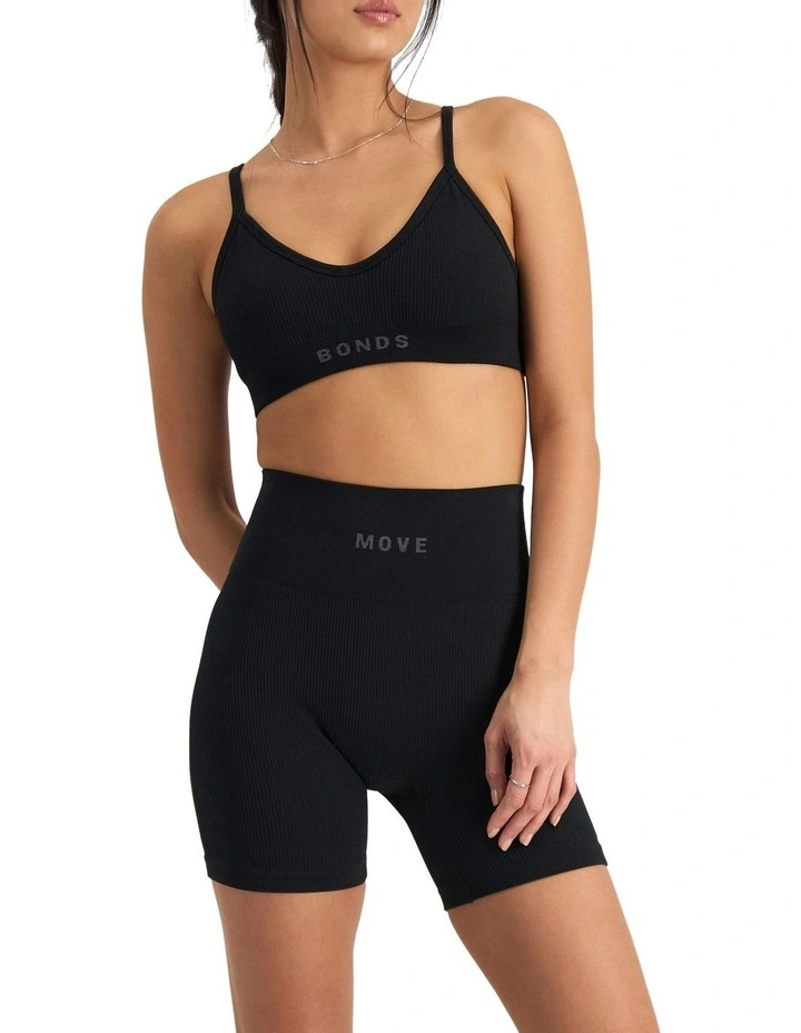 Move Rib Seamless Crop Bra in Black image 6