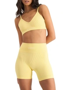 Move Rib Seamless Crop Bras in Sandy Bay