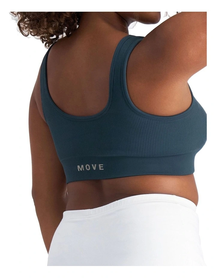 Move Rib Seamless Crop Bra in Blue Pine image 2
