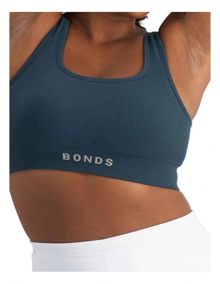 Move Rib Seamless Crop Bra in Blue Pine image 3