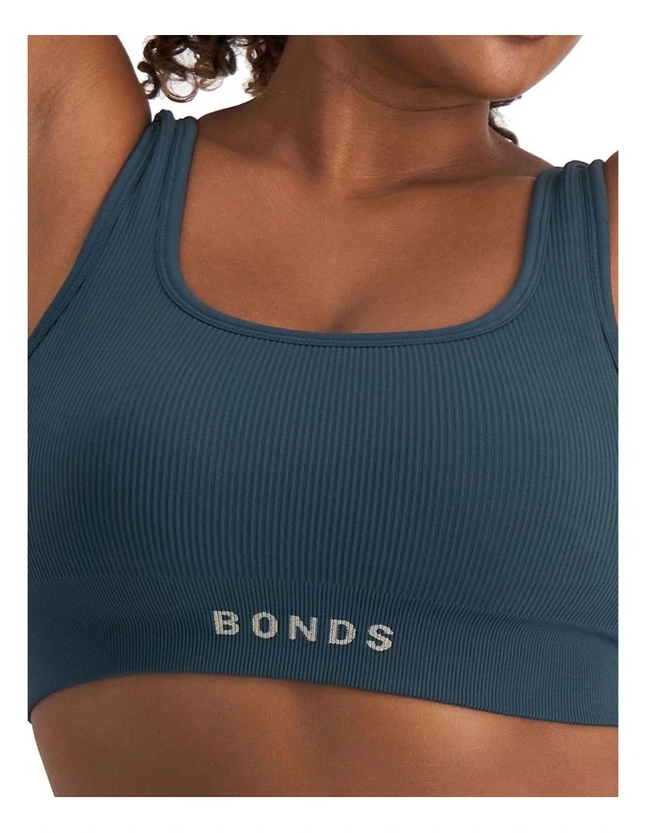 Move Rib Seamless Crop Bra in Blue Pine image 4