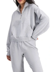 Move Half Zip Pullover in New Grey Marle