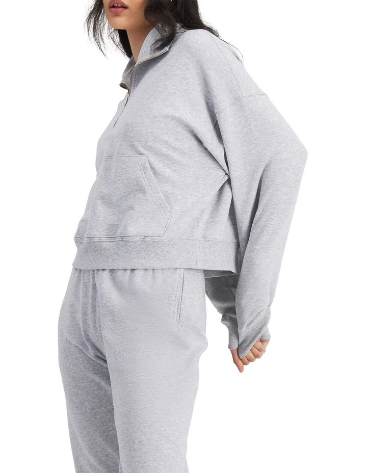 Move Half Zip Pullover in New Grey Marle image 3