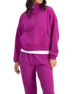 Move Half Zip Pullover Hoodie in Cosmic Purple