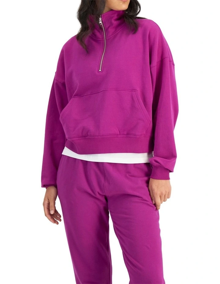 Move Half Zip Pullover Hoodie in Cosmic Purple image 1
