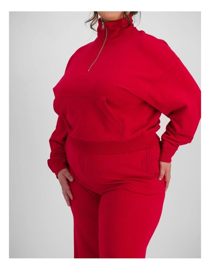 Move Half Zip Pullover in Cherry Pepper image 3