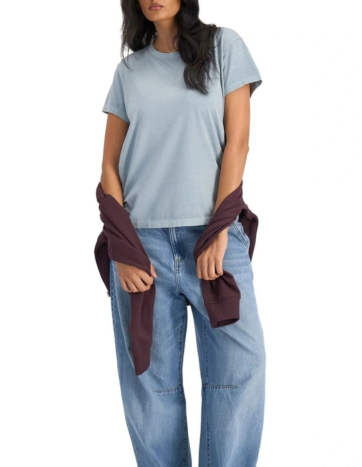 Midweight Crew Tee in Blue Jeans image 1