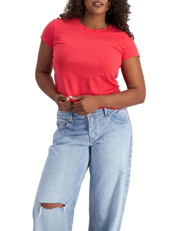 Midweight Crew Tee in Strong Blush image 1