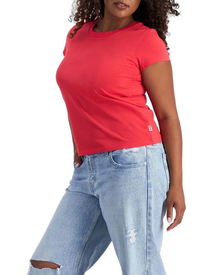 Midweight Crew Tee in Strong Blush image 3