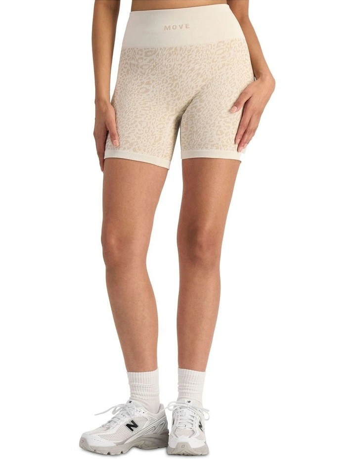 Move Rib Seamless Midi Short in Tan image 1
