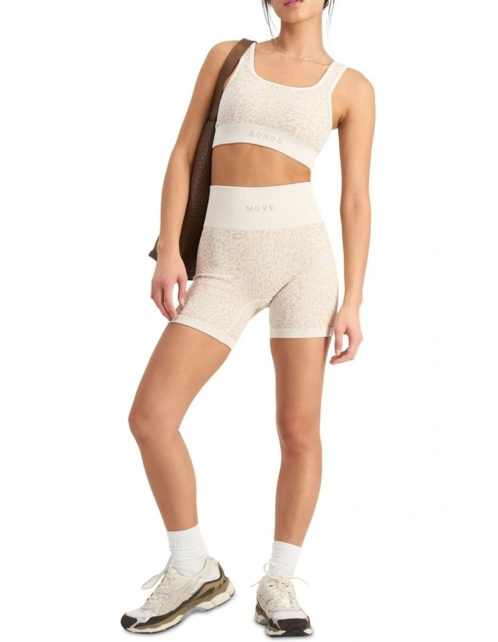 Move Rib Seamless Midi Short in Tan image 5