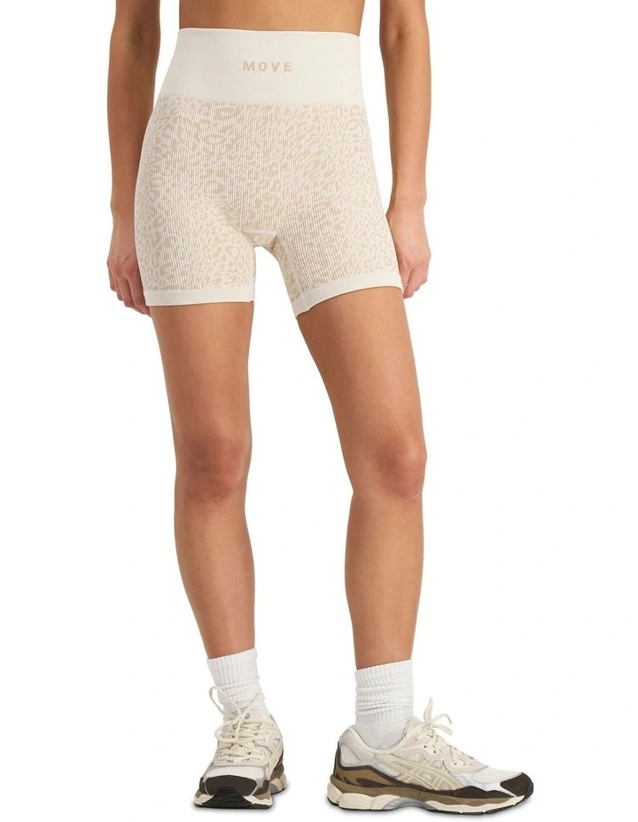 Move Rib Seamless Midi Short in Tan image 6