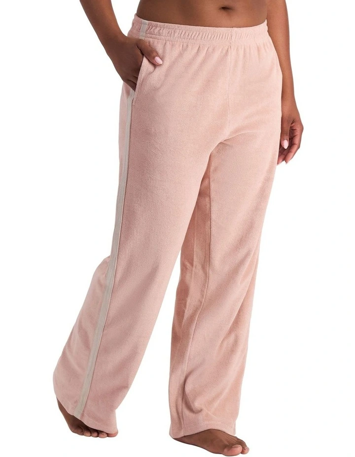 Terry Towelling Straight Leg Pant in Tender Orchid image 3