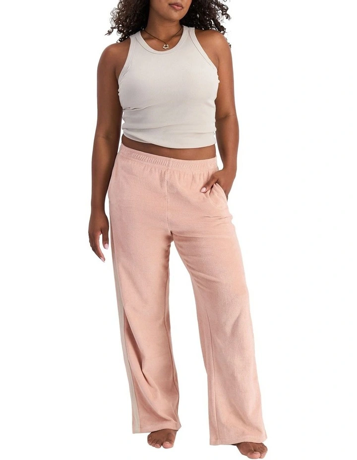 Terry Towelling Straight Leg Pant in Tender Orchid image 4
