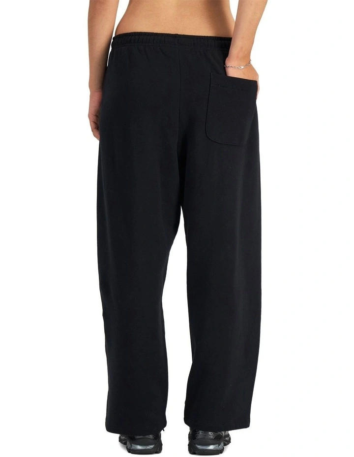 Sweats Cotton Fleece Barrel Leg Trackie Pant in Nu Black image 2