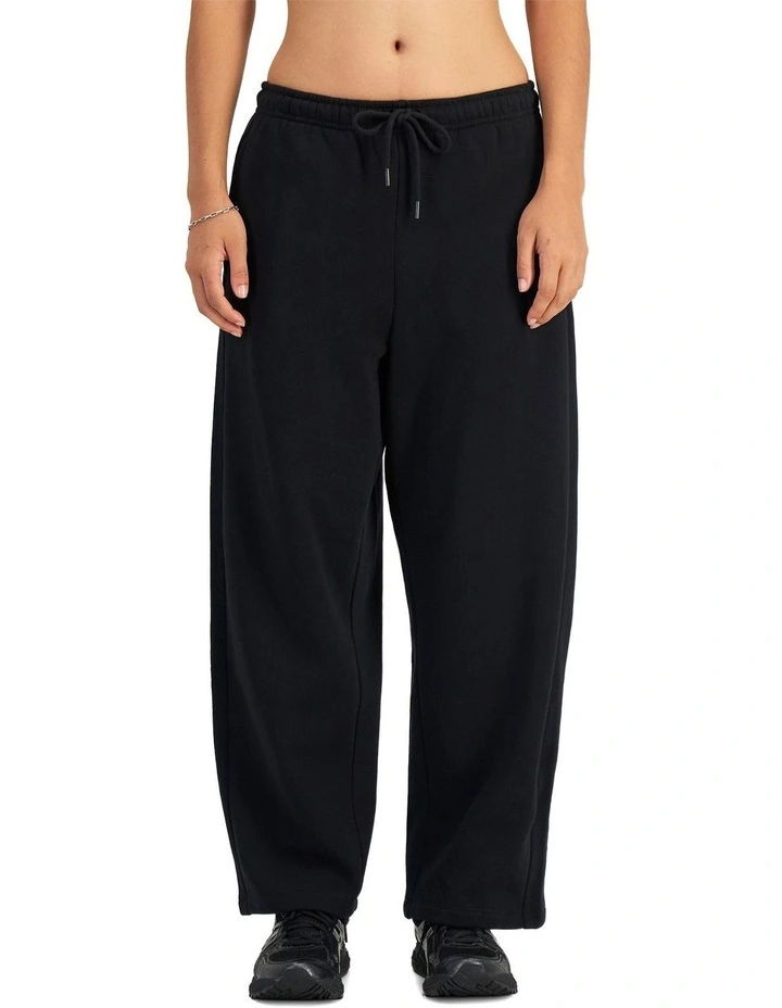 Sweats Cotton Fleece Barrel Leg Trackie Pant in Nu Black image 3