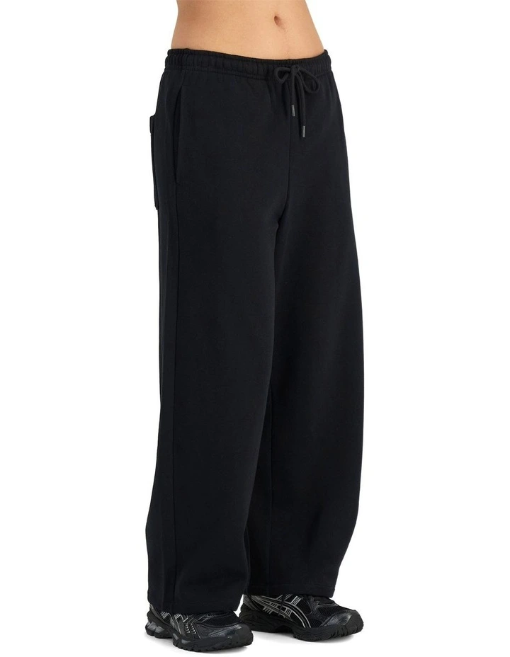 Sweats Cotton Fleece Barrel Leg Trackie Pant in Nu Black image 4
