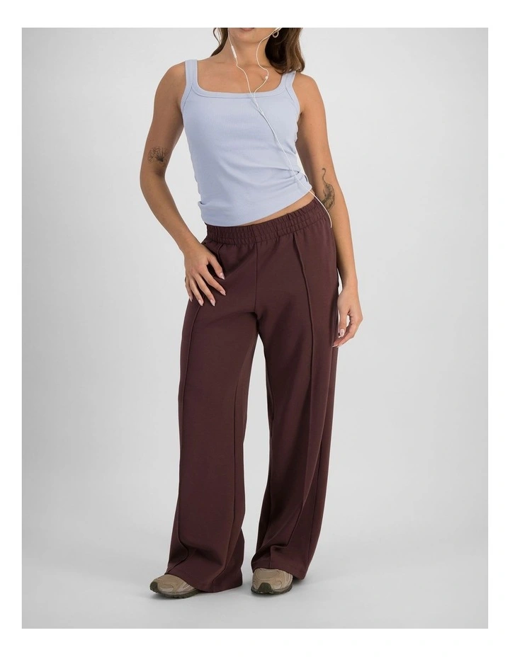 Tech Stretch Wide Leg Pant in Deepest Berry image 4