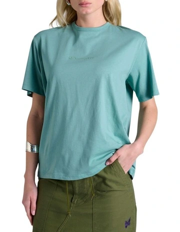 Script Short Sleeve Tee in Blue