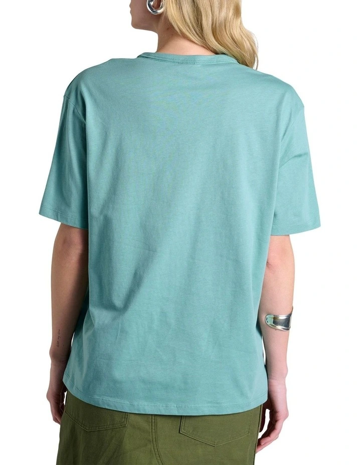 Script Short Sleeve Tee in Blue image 2