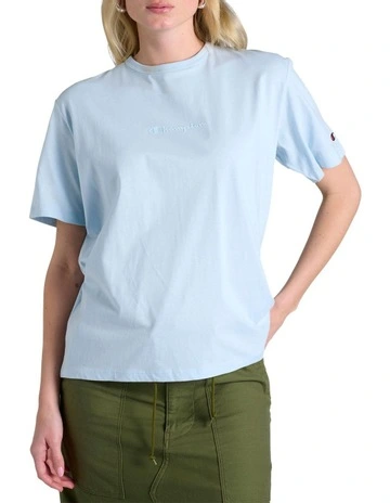 Script Short Sleeve Tee in Blue