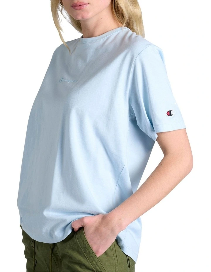 Script Short Sleeve Tee in Blue image 3