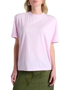 Script Short Sleeve Tee in Pink