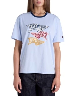 State Fair Ringer Tee in Blue