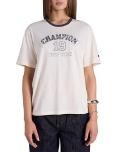 State Fair Ringer Tee in Beige