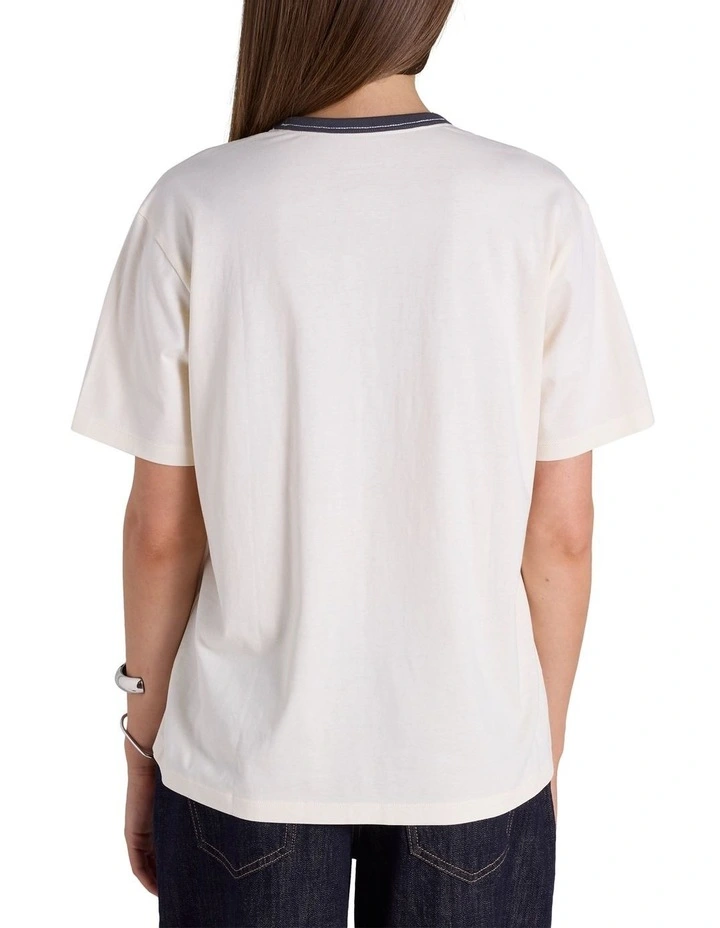 State Fair Ringer Tee in Beige image 2