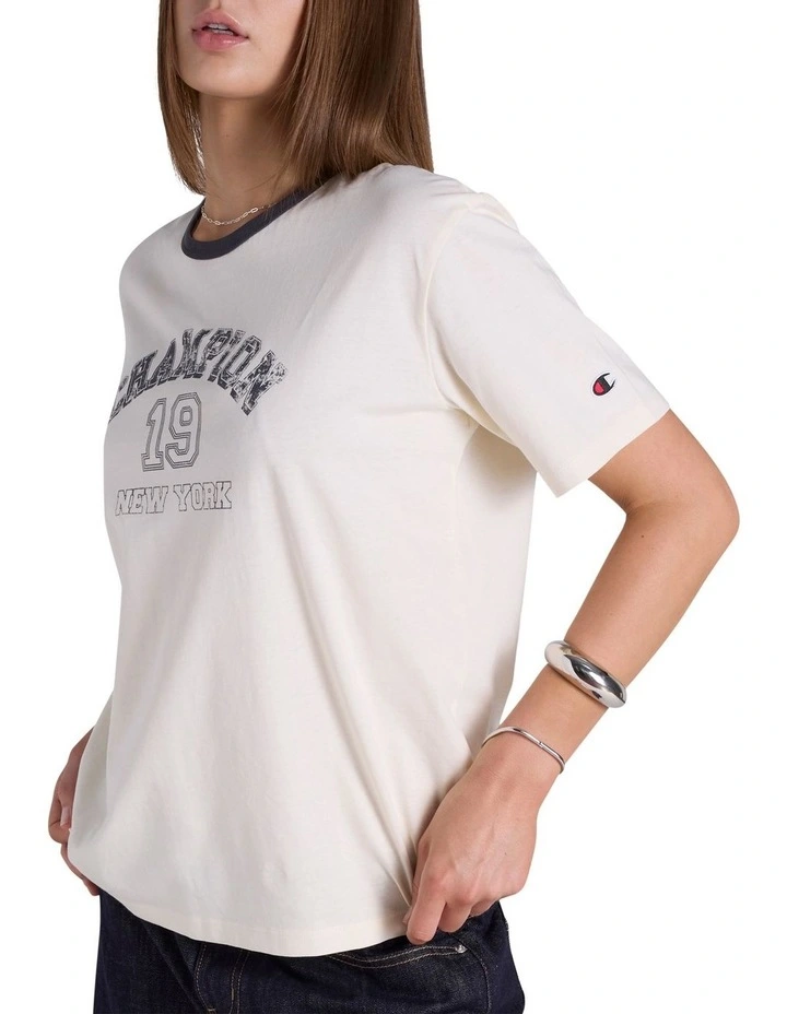 Sate Fair Ringer Tee in Beige image 2