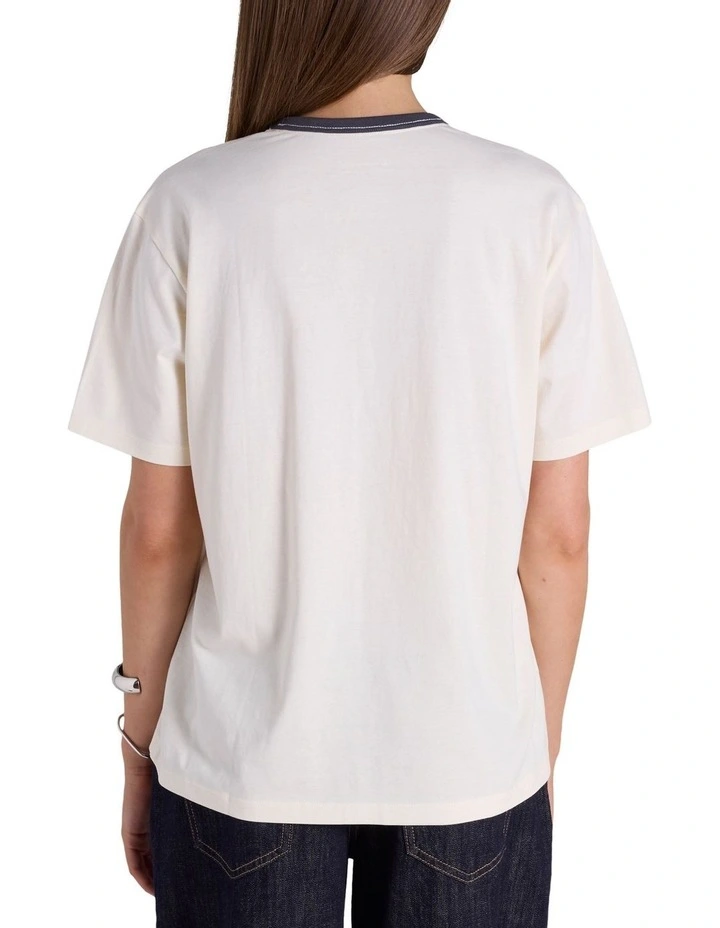 Sate Fair Ringer Tee in Beige image 3