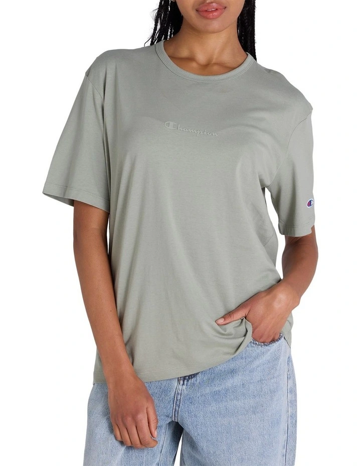 Tonal Script Tee in Grey image 1