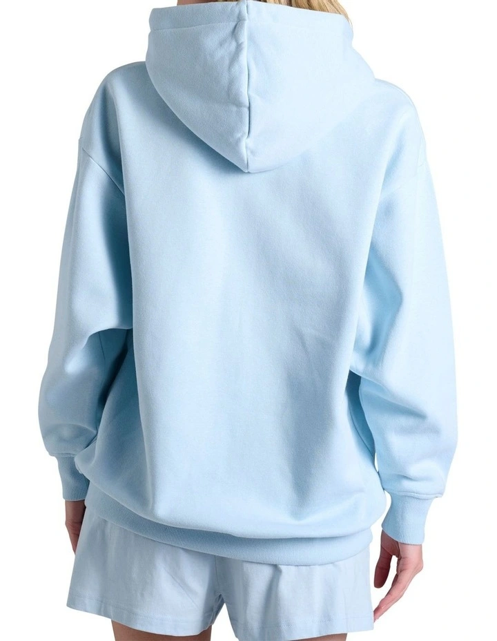 Tonal Script Zip Hoodie in Blue image 2