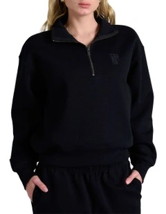 Rochester Base Quarter Zip Sweater in Black