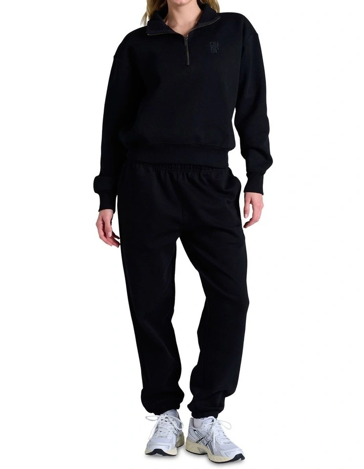 Rochester Base Quarter Zip Sweater in Black image 4