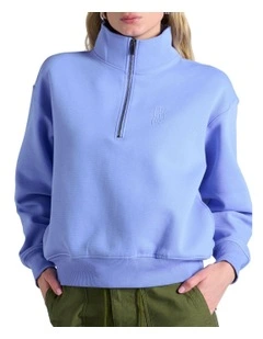 Rochester Base Quarter Zip Sweater in Blue
