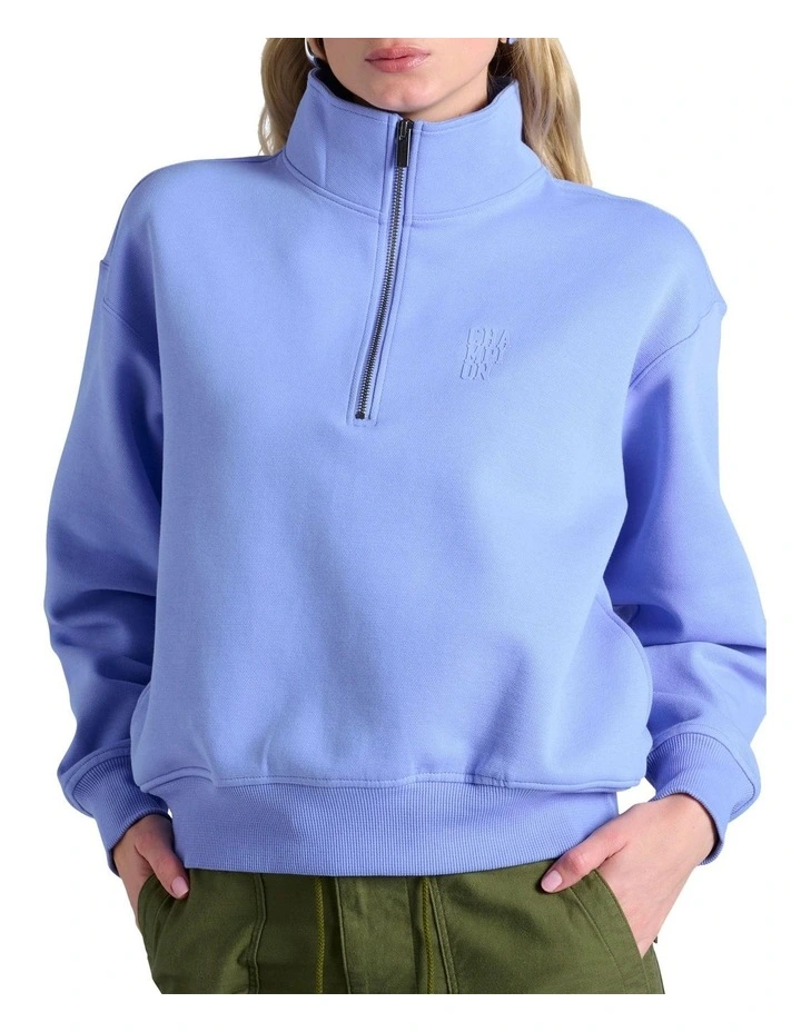 Rochester Base Quarter Zip Sweater in Blue image 1