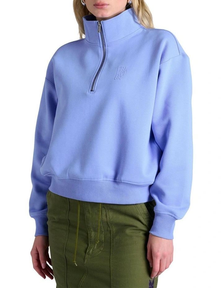 Rochester Base Quarter Zip Sweater in Blue image 3