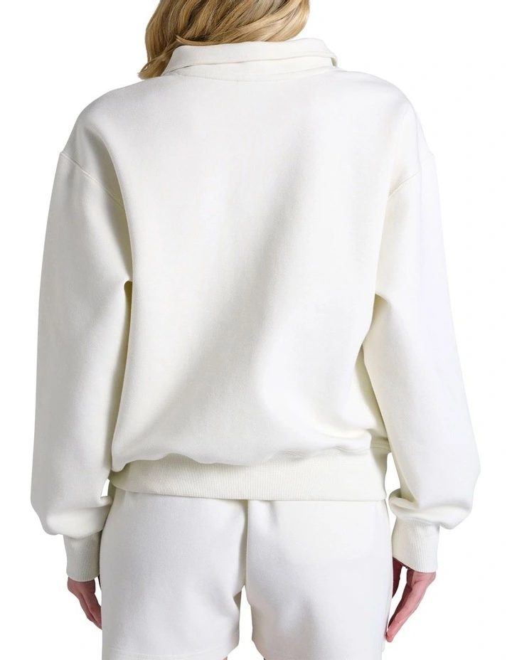 Rochester Base Quarter Zip Sweater in Cream image 2