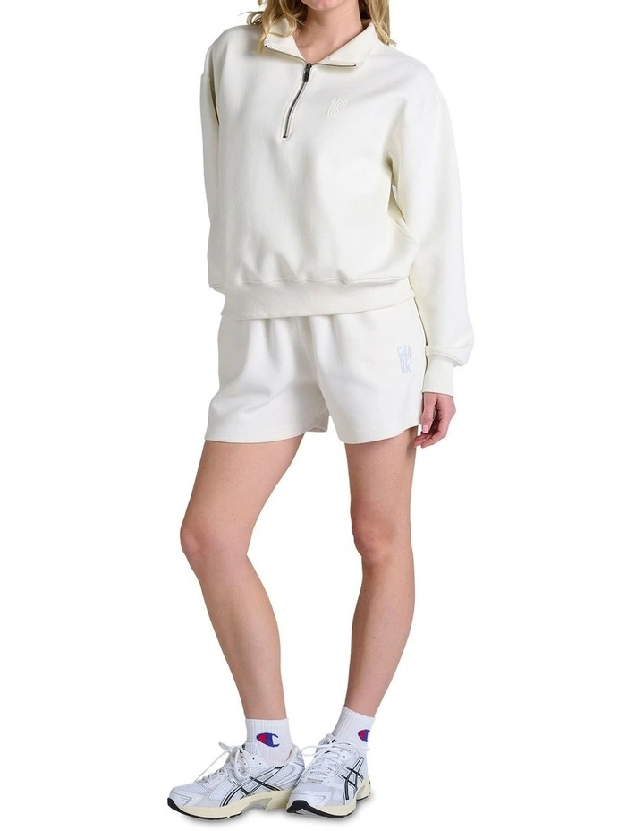 Rochester Base Quarter Zip Sweater in Cream image 5