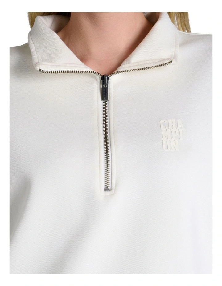 Rochester Base Quarter Zip Sweater in Cream image 6